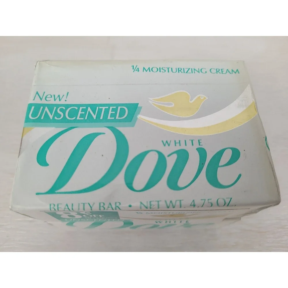 Vintage 2 Unscented White Dove 1/4 Moisturizing Cream Bar‎ Size 4.75